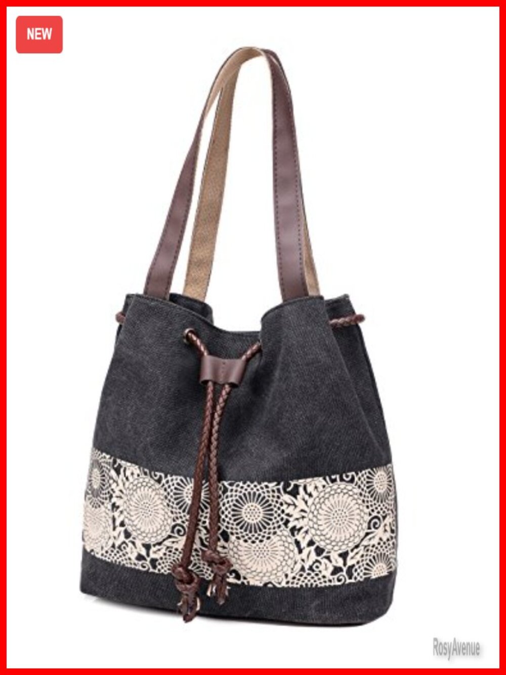 DOURR Canvas Shoulder Bag Tote Purse Casual Day Hike Travel
